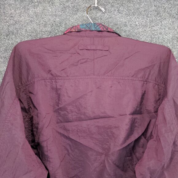 Vintage NIKE Windbreaker Jacket Women's Small Full Zip Floral Collar Purple - Picture 6 of 13